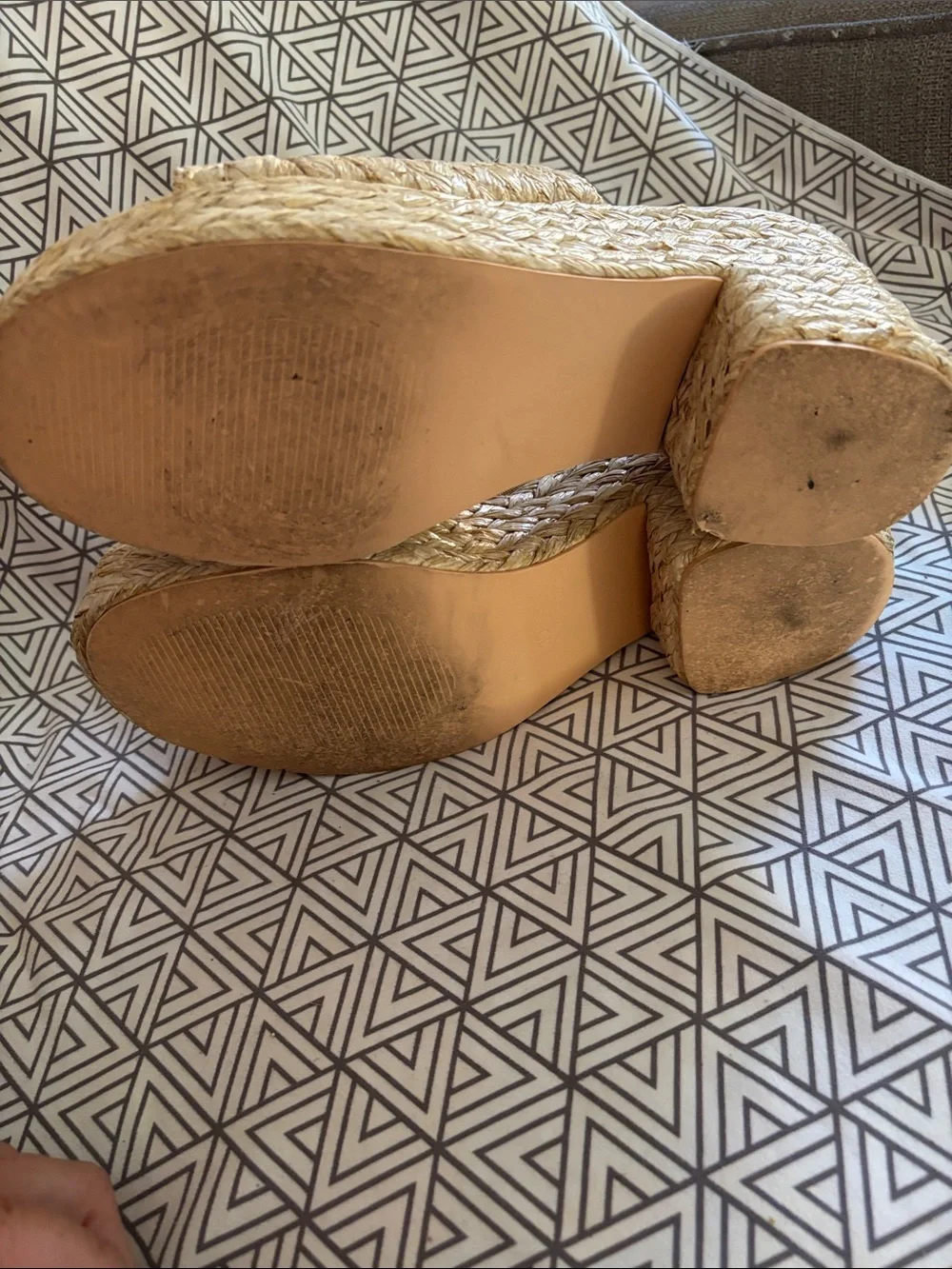 Woven Espadrille Platform Mule - Natural Beige